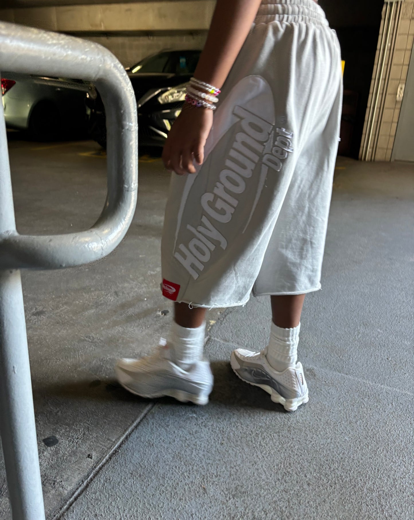 Holy Ground 3/4 Sweat Shorts-Gray