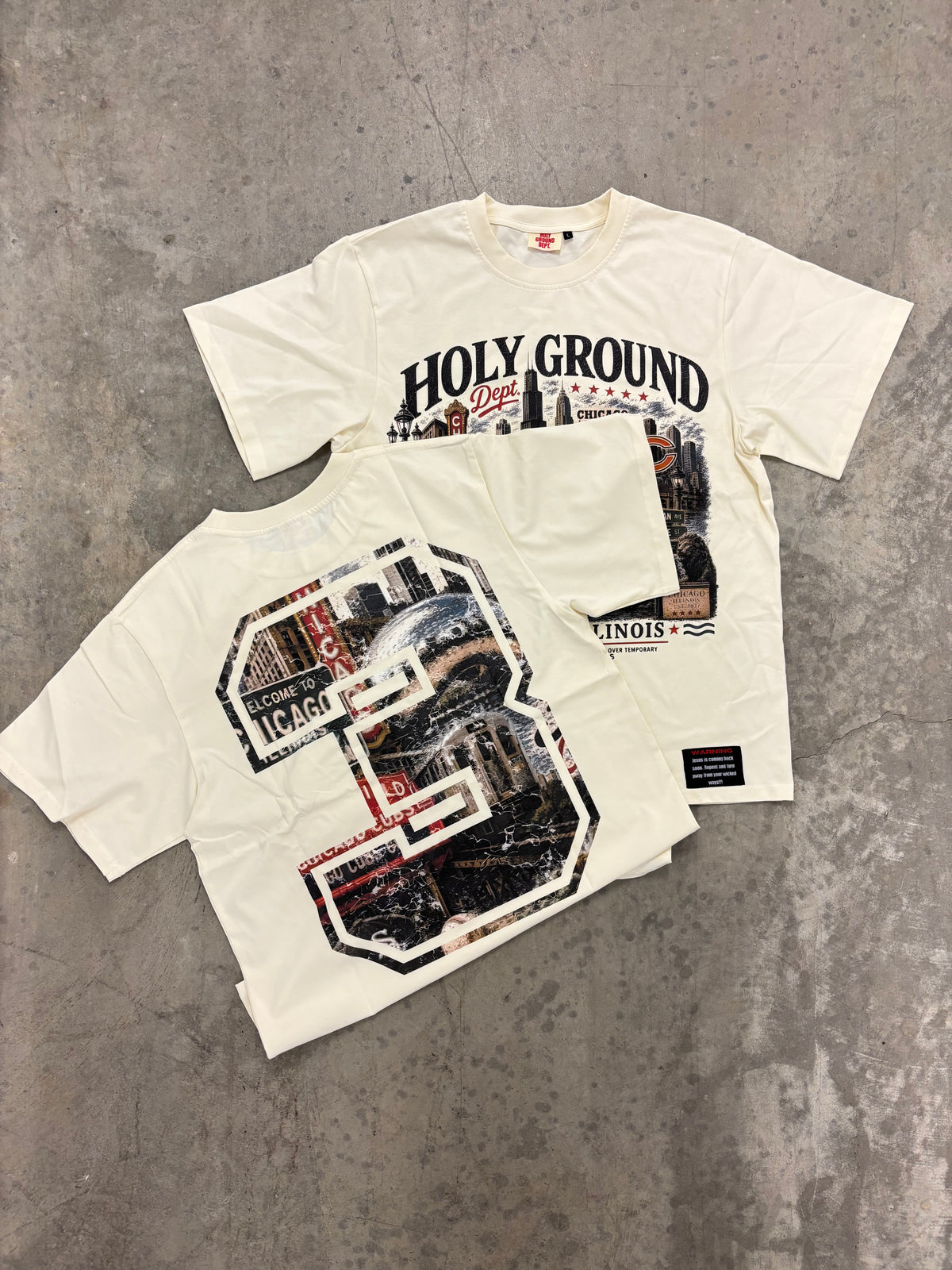 Holy Ground Chicago City Tee – Cream
