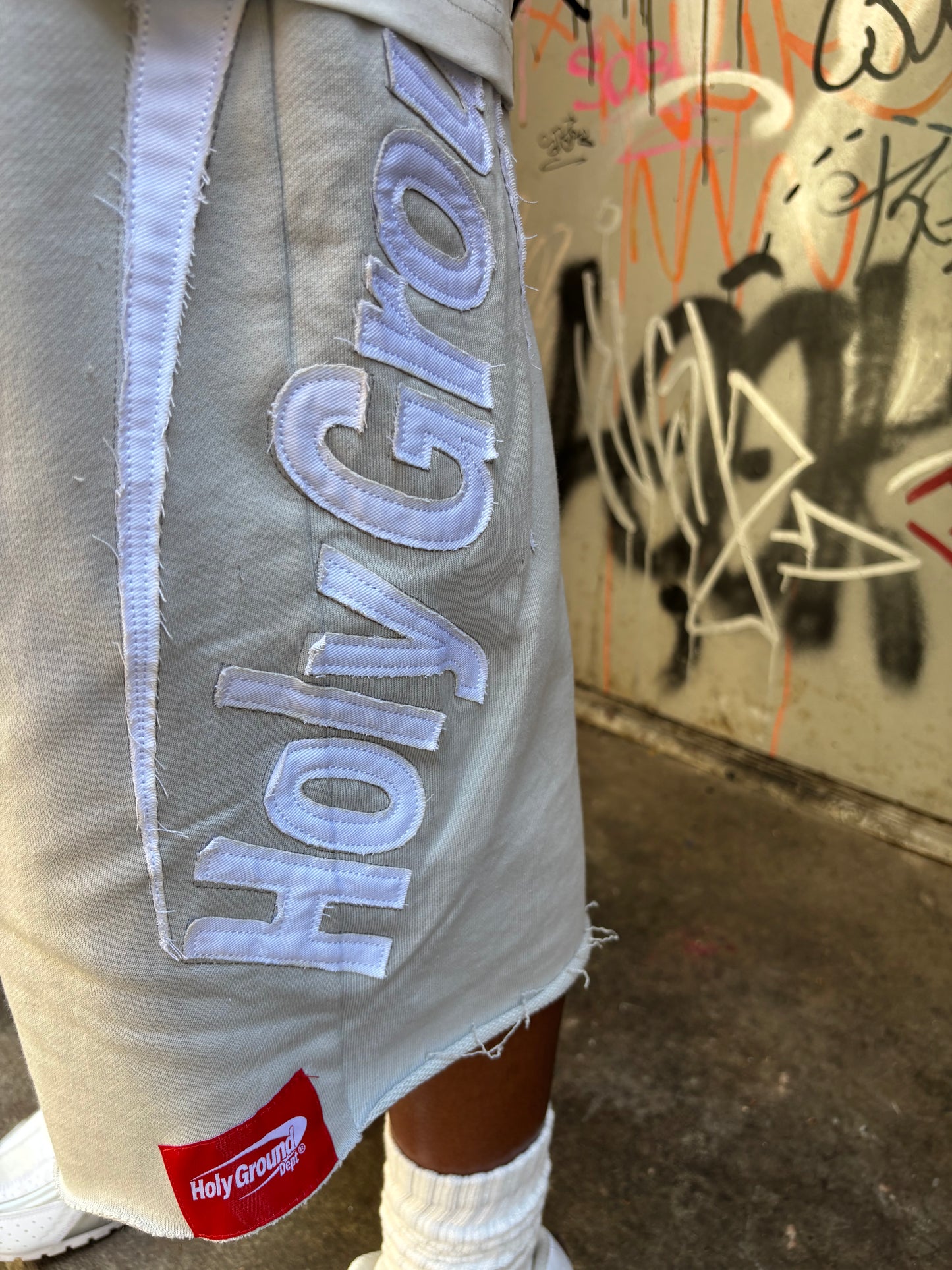 Holy Ground 3/4 Sweat Shorts-Gray