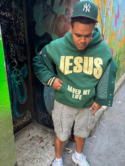 Jesus Saved My Life (Heavyweight hoodie)Green