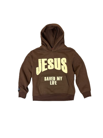 Jesus Saved My Life (Heavyweight hoodie)brown
