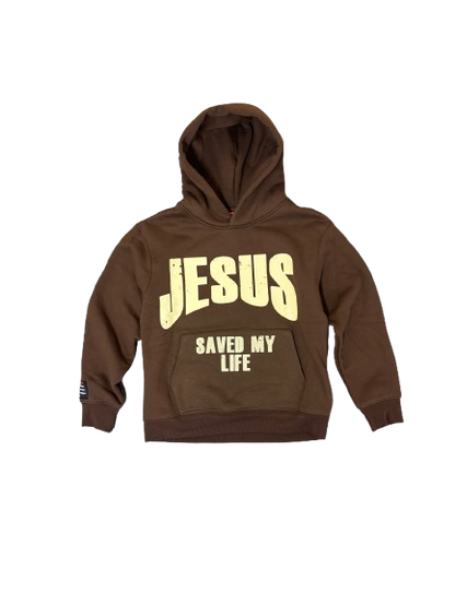 Jesus Saved My Life (Heavyweight hoodie)brown