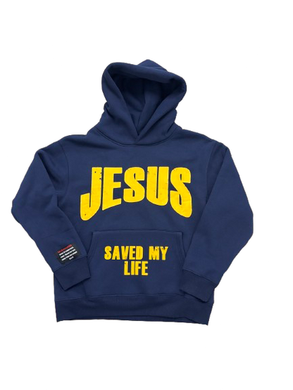 Jesus Saved My Life (Heavyweight hoodie)blue