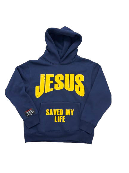 Jesus Saved My Life (Heavyweight hoodie)blue