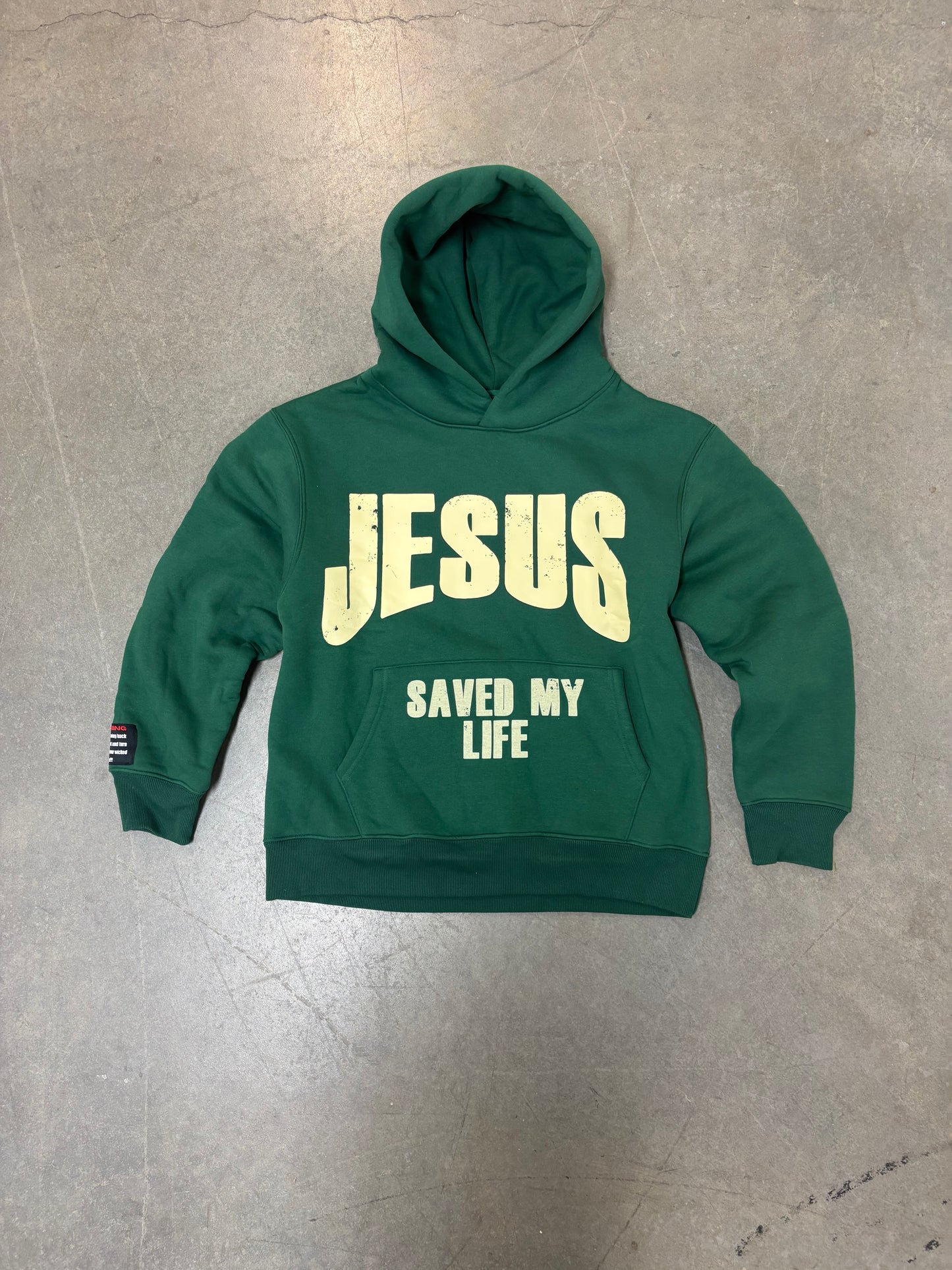 Jesus Saved My Life (Heavyweight hoodie)Green